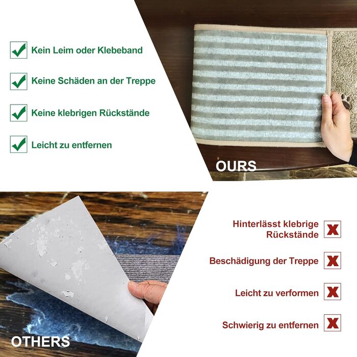 Килимки для сходів в приміщенні нековзні 15 шт. , килимок для сходів, що миється в машині Самоклеючий килимок для сходів для дітей