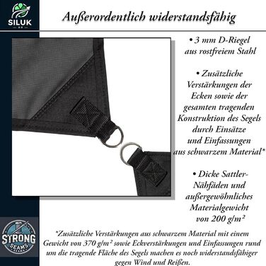 Водонепроникний сонцезахисний навіс для саду з кріпленнями, мотузкою, 100 захист від ультрафіолету (3,6 м x 3,6 м, антрацит) 3,6 м x 3,6 м антрацит
