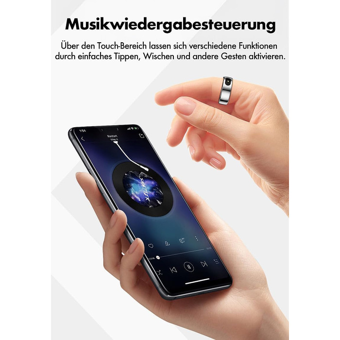 Фітнес-кільце Newgen Medicals для чоловіків фітнес-кільце, сенсорне керування, пульс, SpO2, 5 атм, розмір 57 (розумне з вимірюванням пульсу, крокомір, смарт-годинник)