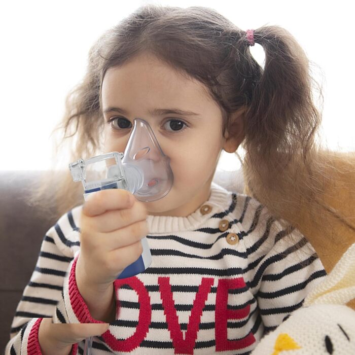 Інгалятор дитячий, інгалятор для дорослих дитячий, інгалятор небулайзер, інгалятор дитячий немовля, з маскою та насадкою від респіраторних захворювань Ефективний, підходить для сімейних подорожей (синій)