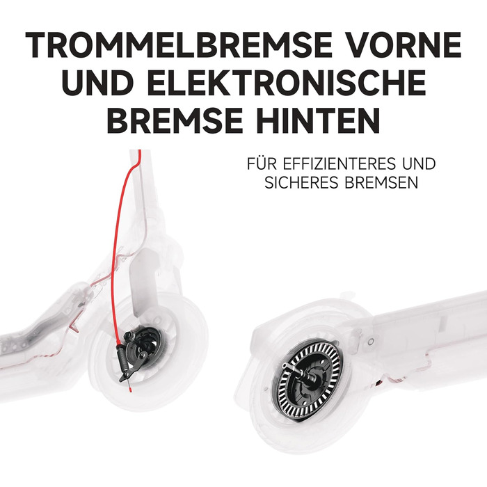 Електросамокат з допуском до експлуатації в Німеччині, запас ходу 55 км в еко-режимі, запас ходу 47 км в спортивному режимі, передня та задня підвіски, двигун потужністю 800 Вт, складається, 17,9 кг, 10-дюймові шини, IPX5, 3 Pro D