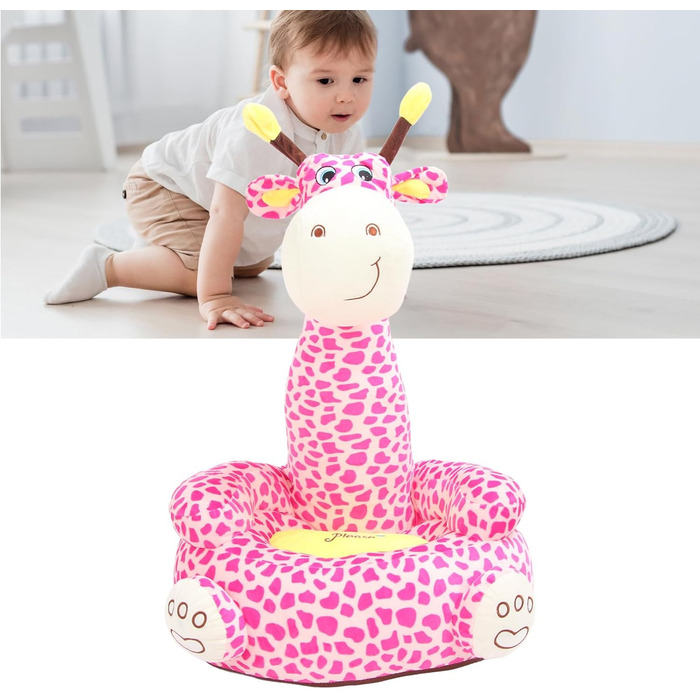 Дитяче крісло Cryfokt з мультфільмами, м&39яке незалежне космічне крісло, кришталевий оксамитовий матеріал для дому, дитячої кімнати, плюшеве крісло для малюків (рожевий олень)