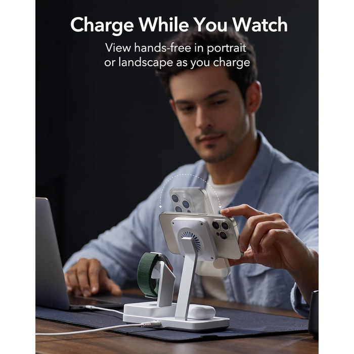 Зарядна станція ESR 100 Вт 6 в 1 GaN з CryoBoost, сумісна з зарядною підставкою MagSafe, магнітний бездротовий зарядний пристрій д