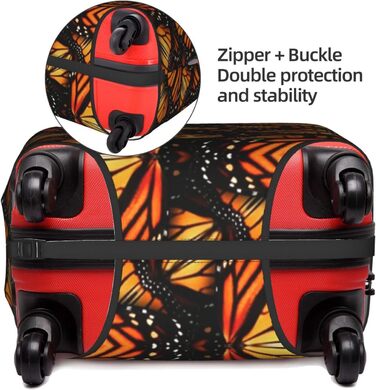 Чохол на валізу Метелики Монарх - еластичний, захисний, миється, антиподряпний, для дітей та дорослих (45.7-53.3 см)