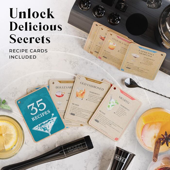 Професійний набір шейкерів для бармена Mixology 14 предметів для коктейлів Martini (Jet Black, шейкер Cobbler)