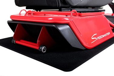 Симулятор гоночного симулятора Speedmaster PRO Zero-Flex, крісло для симуляції гонок SIM Racing Cockpit з кермом та підставкою для педалей червоного кольору (Race Weave Anthracite)