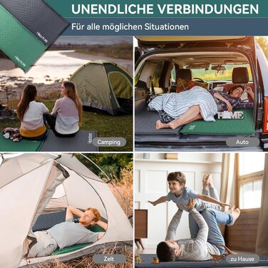 Самонадувальний килимок для сну HIKENTURE, пінопластовий кемпінговий матрац товщиною 5 см, самонадувальний повітряний матрац, зручний килимок для сну для кемпінгу, активного відпочинку, походів, подорожей, намету, темно-сірий