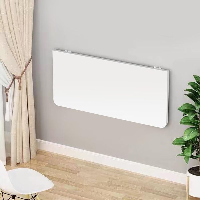 Настінний розкладний стіл, обідній стіл з МДФ, комп&39ютерний стіл для кухні, вітальні, маленький, плаваючий стіл, компактний (80 x 50 x 1,6 см, білий) Білий 80x50x1,6 см