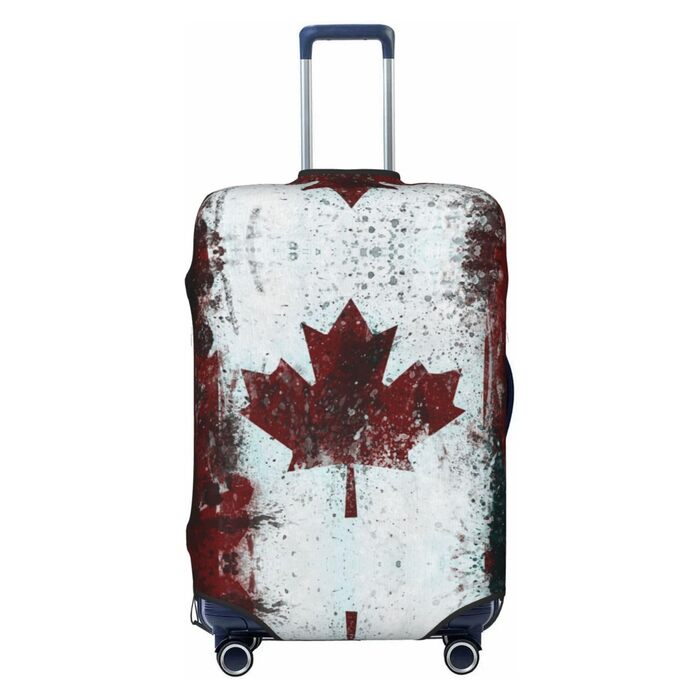 Чохол на валізу BAFAFA, дизайн Ретро-прапор Канади, з принтом, захист валізи, еластичний, стійкий до подряпин, захист від пилу, чорний, XL