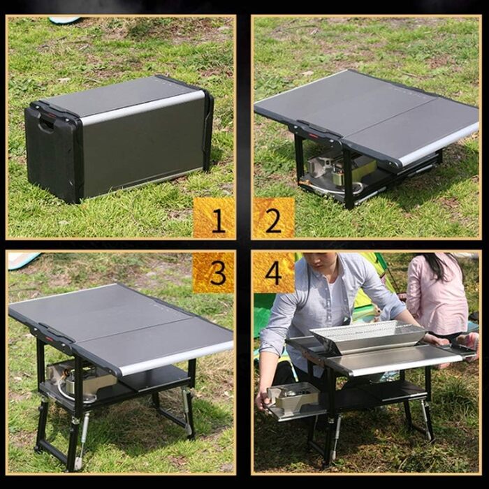 Гриль-барбекю Побутовий вугільний складаний гриль-стійка, алюмінієво-магнієвий сплав Багатофункціональні інструменти для гриля на