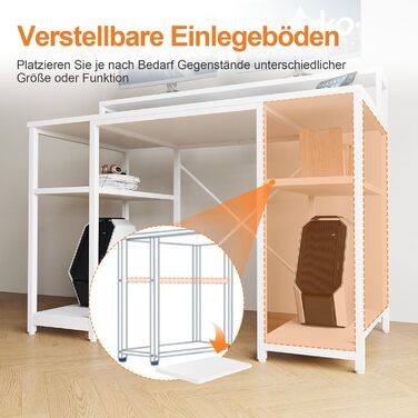 Стіл Devoko з підставкою для монітора, комп'ютерний стіл з полицями, офісний стіл з книжковою полицею, комп'ютерний стіл для мален