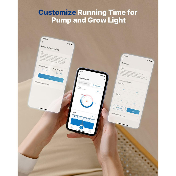Система iDOO WiFi для гідропоніки, розумний сад зі світлодіодною лампою для рослин, вентилятор, автоматичний таймер, набір трав для внутрішнього саду, гідропоніка з регульованою висотою для використання в приміщенні, 12 стручків