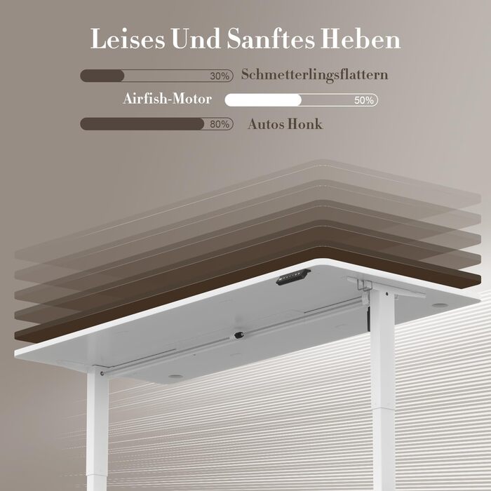 Стіл Airfish з регульованою висотою 160x70 см з USB-портом, електрично регульований стіл з функцією пам&39яті, 73-118 см, білий