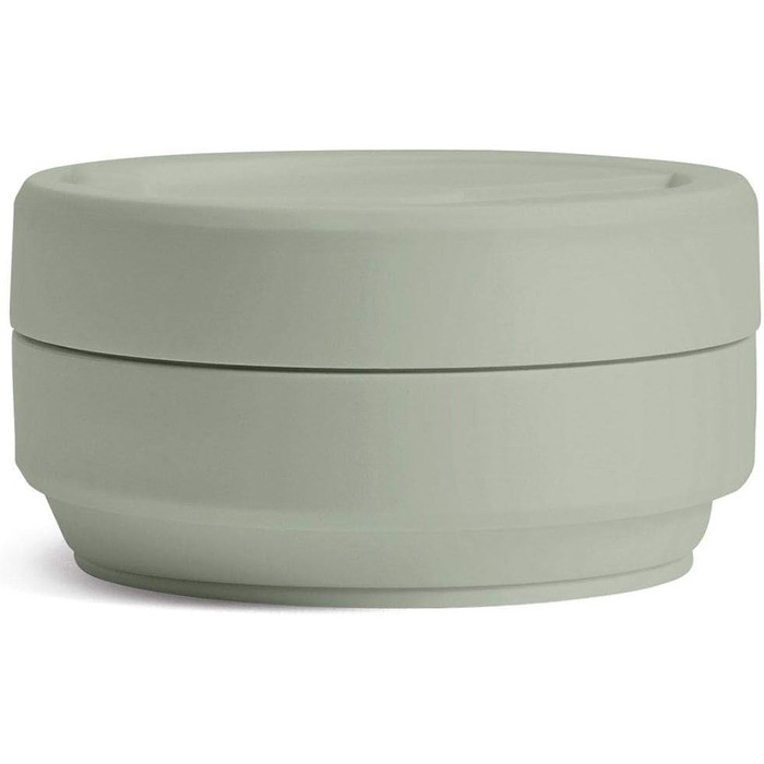 Складана кавова кружка для носіння в дорозі, 355 мл, багаторазова та складна силіконова дорожня кружка з кришкою, портативна, кишеньковий розмір, можна мити в посудомийній машині, колір шавлії, один розмір, сіро-зелений