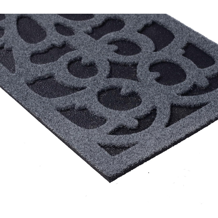 Вузький килимок для дверей Nicoman Barrier, екологічний, стійкий до подряпин та абсорбуючий, сірий (водонепроникний) - 75x25 см (30&39&39x10&39&39), 25 x 75 см (прямокутний) чорний