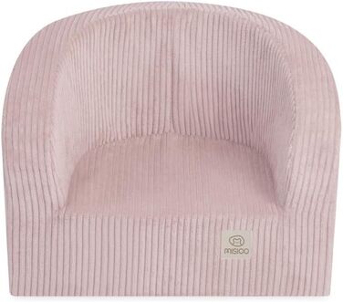 Дитяче крісло MISIOO від 1 року - Преміальне дитяче крісло, стійке та м&39яке, з ергономічною м&39якою підкладкою, 40x53x36 см - Дитяче крісло від 1 року, рожевий вельвет