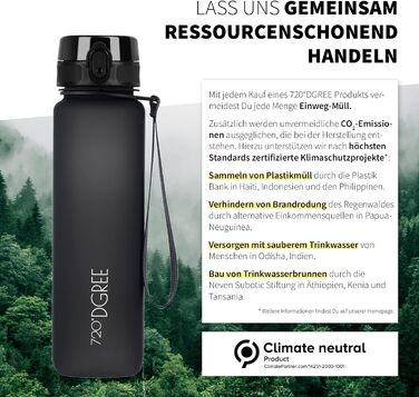 Питна пляшка 1л 'uberBottle softTouch контейнер для фруктів - BPA-Free - Тонка пляшка для води для спорту, фітнесу, велосипеда, ун