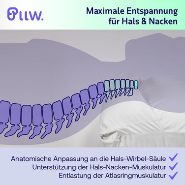 Ортопедична подушка для шиї 40x60 Подушка для зняття болю в шиї з рухомим валиком для шиї Ергономічна подушка для сну на боці з чохлом Індивідуально наповнювана подушка для підтримки шиї Стандарт Oeko-Tex 100 60x40