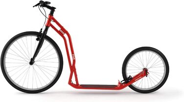 Самокат Yedoo Five kick - до 130 кг, самокат з пневматичними шинами 26/20 - самокат для дорослих, самокат для собак червоний