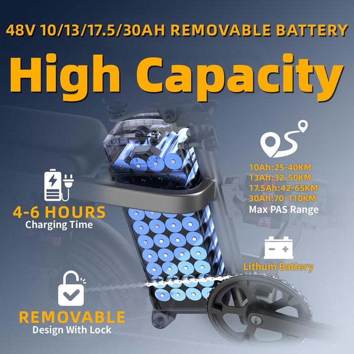 Складаний електровелосипед DEEPOWER, Електричні велосипеди, знімний акумулятор 48 В 10/13/17,5/30 Аг, двигун 250 Вт, подвійні дискові гальма, електровелосипед для дорослих K06-17,5 Аг