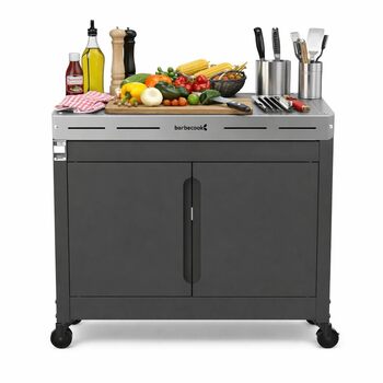 Преміальний стіл для гриля barbecook Buddy з полицями для зберігання та вбудованим відкривачем для пляшок, 84 x 46 x 90 см
