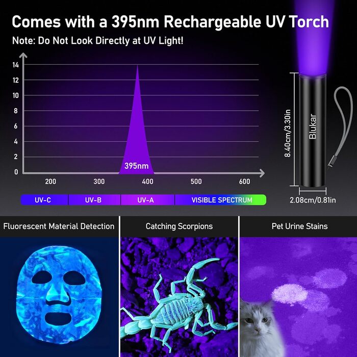 Світлодіодний ліхтарик Blukar з 2 колірними температурами, основним світлом та боковим COB-світлом, акумуляторний, надзвичайно яскравий, плавно регульований, ручний ліхтарик із можливістю масштабування, 7 режимів, водонепроникний для надзвичайних ситуацій