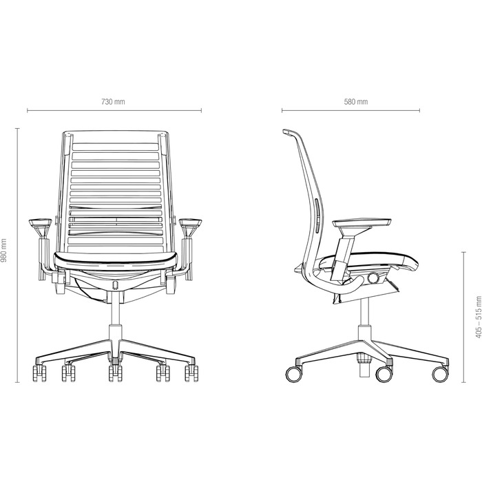 Ергономічне офісне крісло Steelcase Think з поперековою опорою LiveBack, підлокітниками 4D, екологічний дизайн, чорне, один розмір