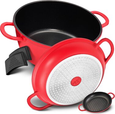 В1 лита алюмінієва сковорода з кришкою підходить для використання в духовці для запікання та тушкування або як сковорода для індук