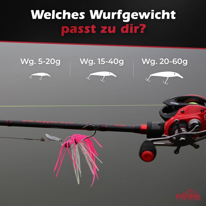 М I 10-20 г / 15-40 г / 20-60 г I з котушкою Hyper Cast Baitcast I Вудка Baitcast для щуки Baitcaster Combo для рибалок-правшів 210 15-40 г, 2.10