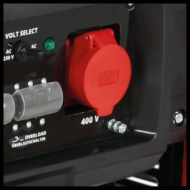 Бензиновий генератор Einhell TC-PG 8000 (максимальна потужність 8000 Вт, максимальна безперервна потужність 7500 Вт, бак 25 л, 4-тактний двигун, 2 шт. 230 В, 400 В, захист від низького рівня оливи)