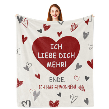 Подарункова ковдра на День святого Валентина, подарунки &quotЯ тебе кохаю&quot для жінок/чоловіків, подарунок кохання для неї, подарунок на річницю для неї/нього, подарунки на річницю весілля, ковдра з написом &quotЯ тебе кохаю&quot 150x130 см, подарунок 