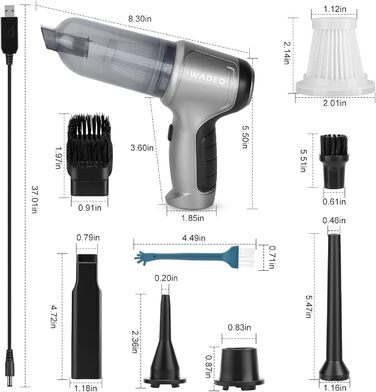 В-1 ручний пилосос акумулятор 9000Pa, бездротовий автомобільний пилосос потужний USB перезаряджається, міні ручний пилосос 40 хвил