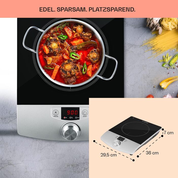 Індукційна варильна поверхня Klarstein, Електричні варильні поверхні, Сучасна варильна поверхня, Індукційна плита для кемпінгу, Індукційна плита 1 плита, Індукційна плита 1800 Вт