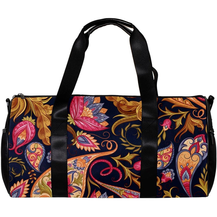 Спортивна сумка, маленька дорожня сумка, сумка для йоги, вінтажовий квітково-пейслі принт, сумка для фітнесу на відкритому повітрі, ручна поклажа