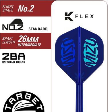 Дартс Target Japan Mizu Series зі сталевим наконечником, 23G/24G Дартс з 90 вольфраму, льотки та древки K-Flex 2, наконечники Swiss Storm Nano та інструмент SP у комплекті, ствол 24G 02