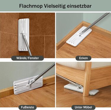 Набір швабри та відра з віджиманням для дому, система плоскої швабри та відра, швабри для миття підлоги та стін, з 3 багаторазовим