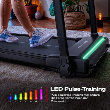 Бігова доріжка Sportstech Home, складна, до 12 км/год, макс. 120 кг, тримач для планшета, якісний німецький бренд, нахил 9, сумісний із додатком Bluetooth, світлодіодний підсвічування, sProRun