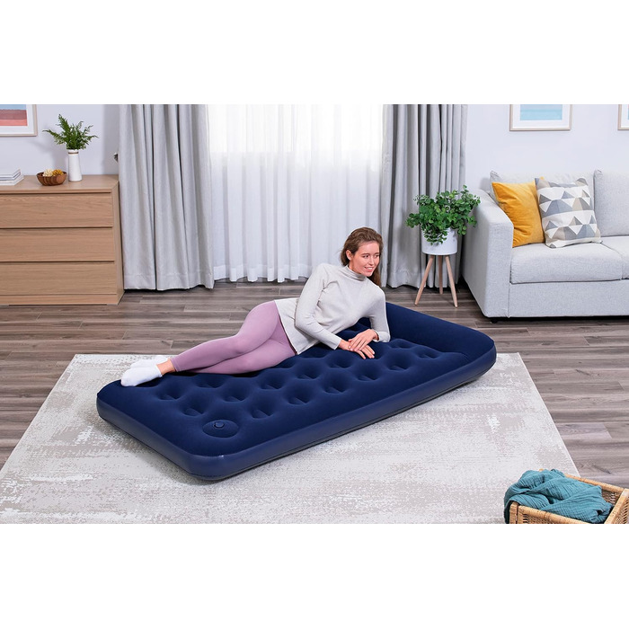 Надувне ліжко Bestway Blue Horizon Step з внутрішнім ножним насосом Single XL/Lo 188 x 99 x 28 см