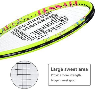Дитяча тенісна ракетка 23" з чохлом, для дітей 3–12 років, жовта