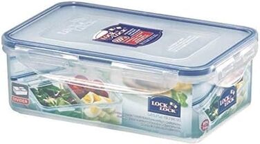 Пластикові контейнери для зберігання продуктів Lock & Lock набір з 3 предметів квадратні ланч-бокс з роздільником 1,4 л (3 x 1400 мл) прозорі