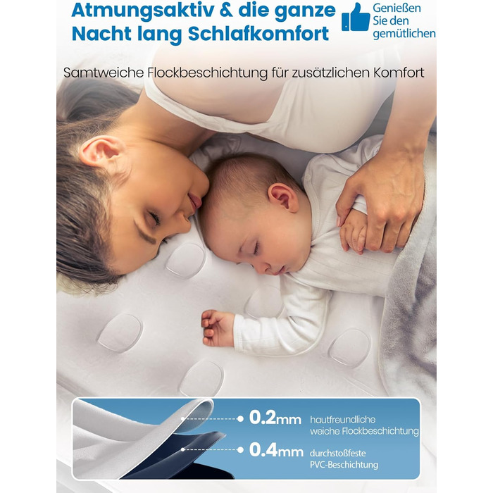 Самонадувальний надувний матрац, надувне ліжко для 1 особи, герметичне самонадувальне надувне ліжко з вбудованим насосом за 2 хвилини, надувний матрац для дому та гостьового ліжка 190x99x46 см, одномісний