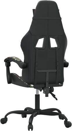 Геймерське крісло з функцією відкидання, штучна шкіра чорного/камуфляжного кольору, 57,5x59,5x121-131 см, для ігрового досвіду Модель 3143901