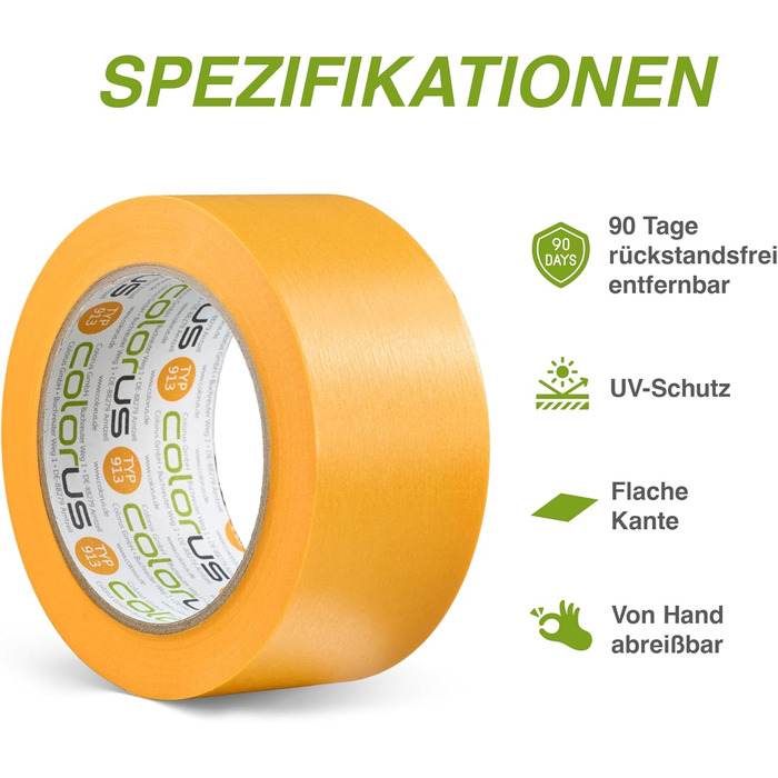 Професійна малярська золота стрічка М&39яка стрічка Малярська малярська стрічка 50 мм x 50 м, стійка до ультрафіолету Клейка стрічка для чітких країв фарби Малярська стрічка, малярська стрічка для фарби, стрічка для покриття фарби 50 мм, 3 шт.