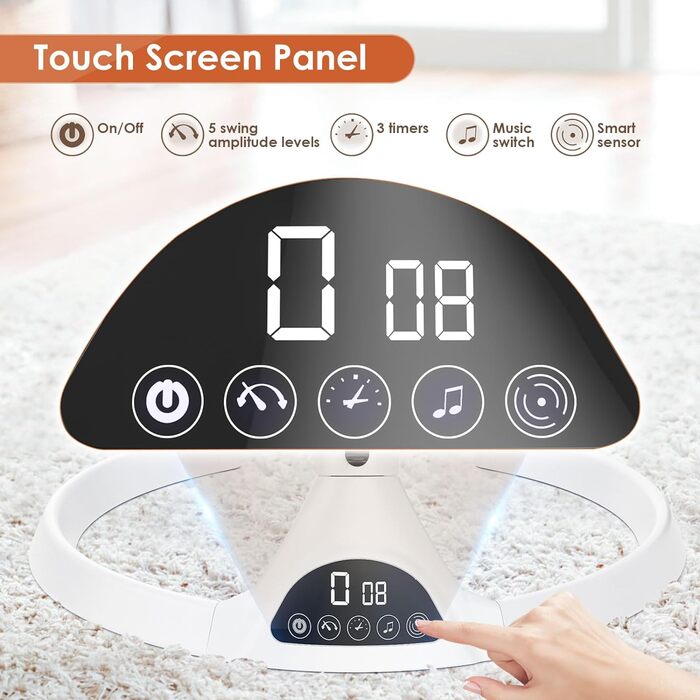 Електрична гойдалка Kotsy сіра, Bluetooth, 5 швидкостей