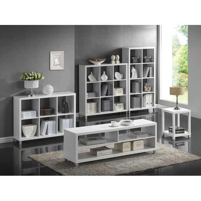 Комплект полиць для шафи Kubox з 9 відділеннями, дерево, сірий, 3 x 3, 118x29x111