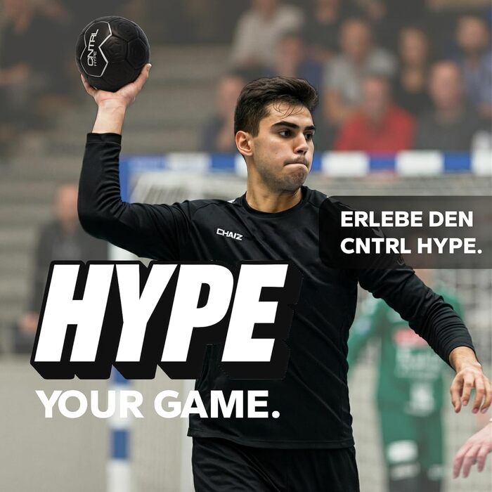 Гандбольний м&39яч CHAIZ CNTRL Hype Grip BLACK Тренувальний та змагальний м&39яч Розмір 2 та 3 Гандбольний м&39яч для жінок та чоловіків в комплекті чохол для м&39яча