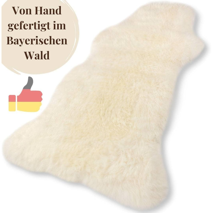 Овчина Hofbrucker, біла, велика, 110-120 см, натуральне хутро, екологічно дублене в Німеччині