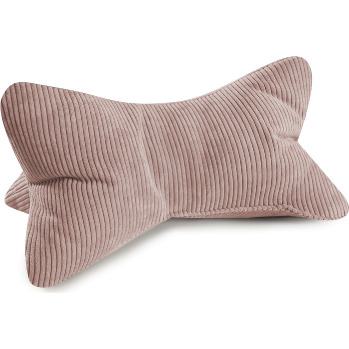 Подушка для читання MAGMA INGA, вельветовий вигляд, рожевий колір, 42 см x 22 см, ергономічна форма для підтримки шиї або попереку, гнучка опора для книг, електронних книг або планшетів