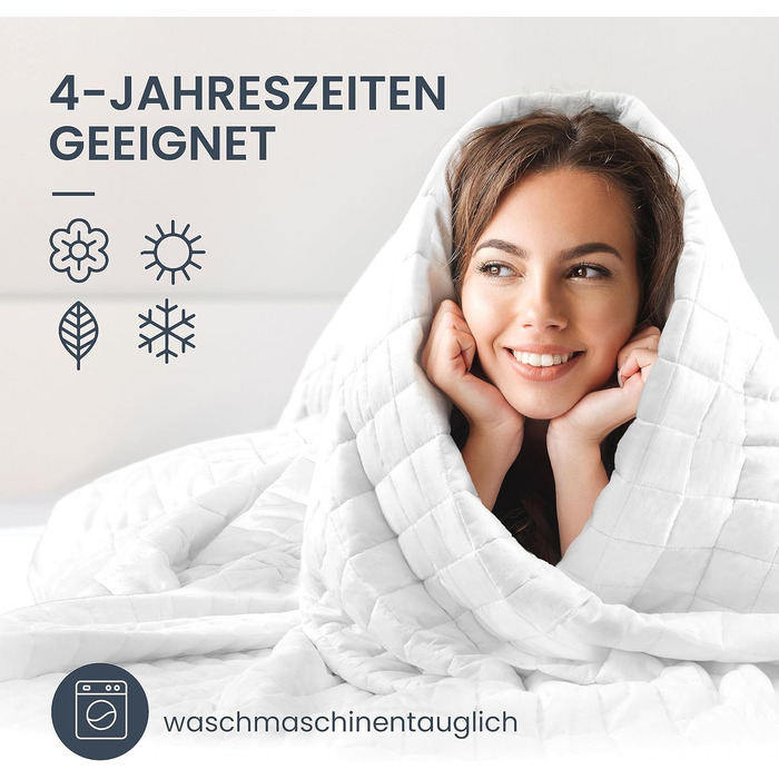 Обтяжена ковдра 135x200 см 6 кг терапевтична ковдра зі 100 бавовни, щільна ковдра для сну, має ефект зниження стресу та терапевтичного ефекту, Обтяжена ковдра 135 x 200 см 6,0 кілограмів