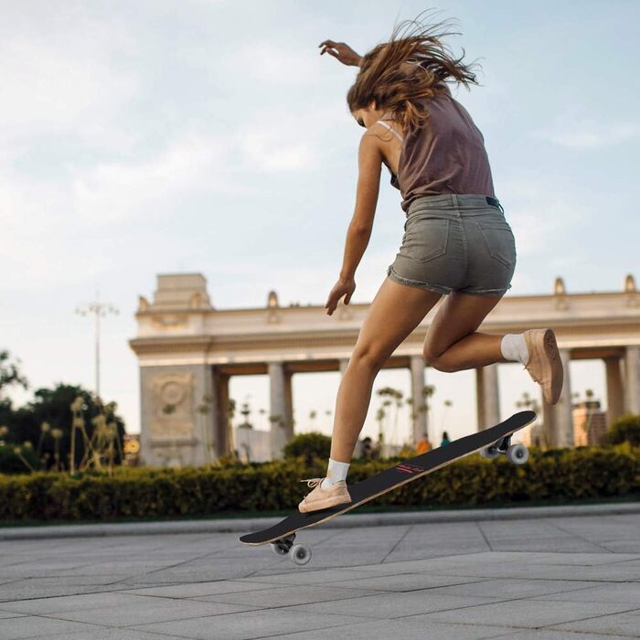 Скейтборд Monzana в комплекті дошка ABEC 9 кулькових підшипників 85A PU колеса 9-шарове кленове дерево 80x24см лонгборд подвійний